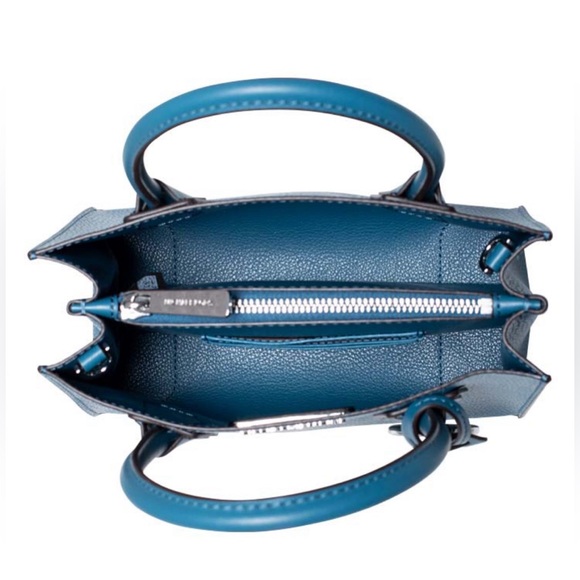 Michael Kors Mercer Medium Leather Messenger Crossbody Teal - Picture 3 of 4